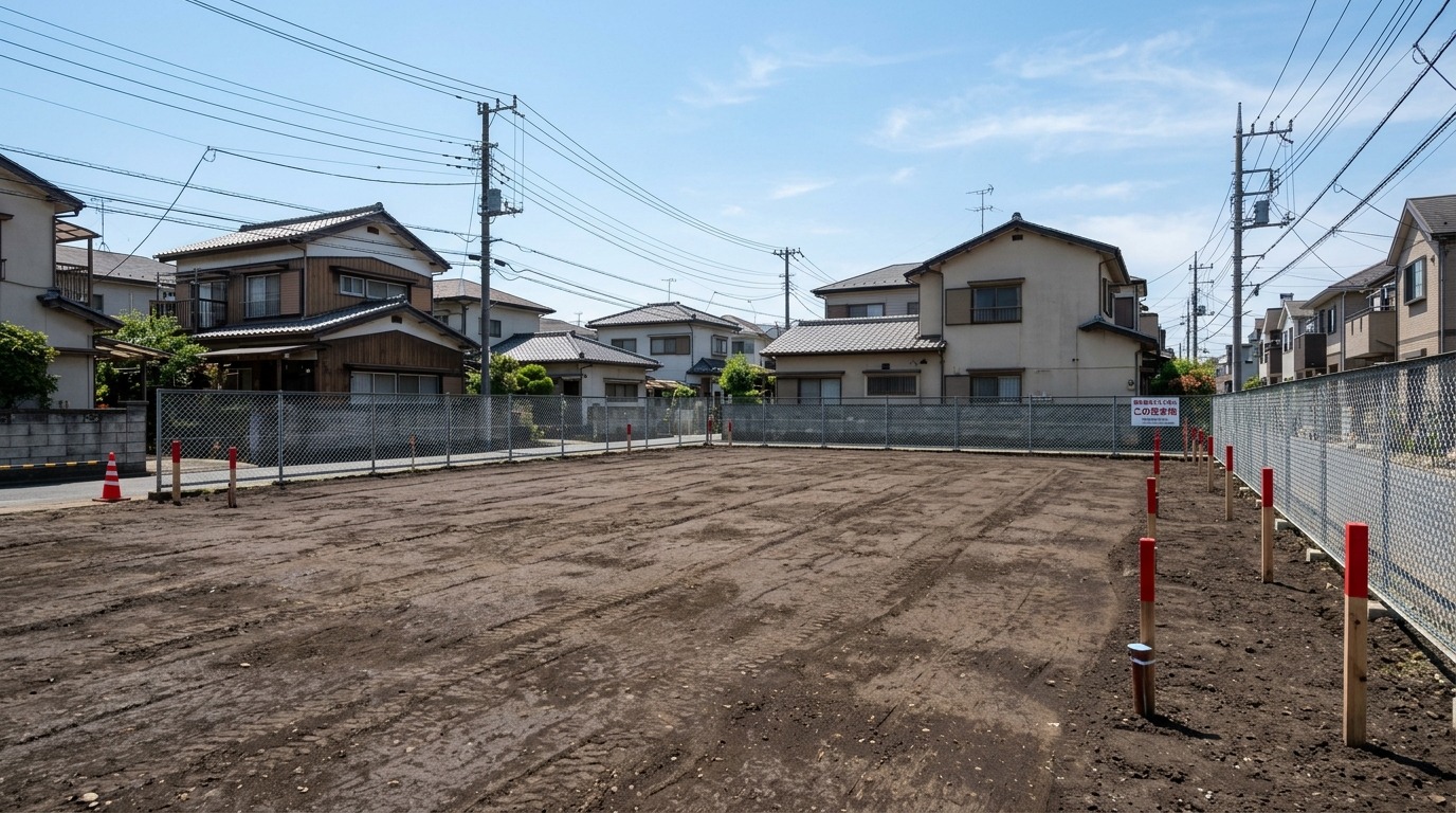 解体工事が完了し整地された更地